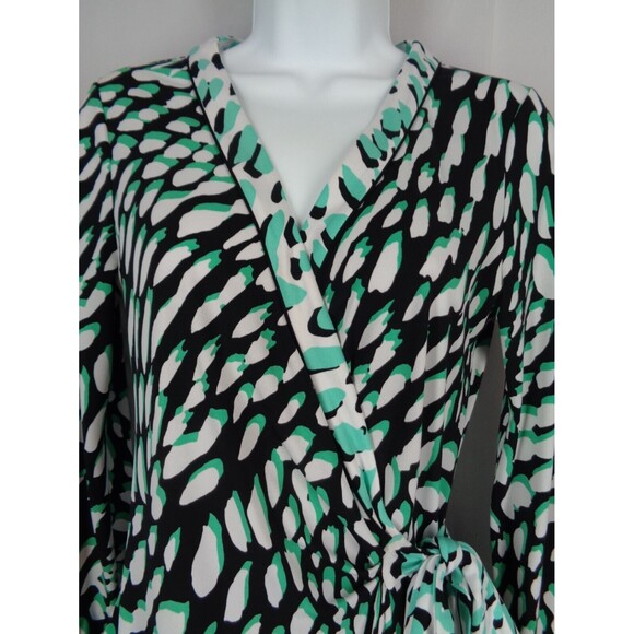 BCBG MaxAzria Black Green Adele Wrap Dress Size Small - Picture 5 of 12